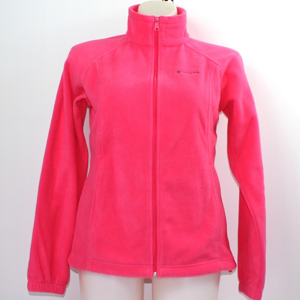 Women's Pink Columbia Fleece Full Zip Jacket Sz L - Picture 8 of 8